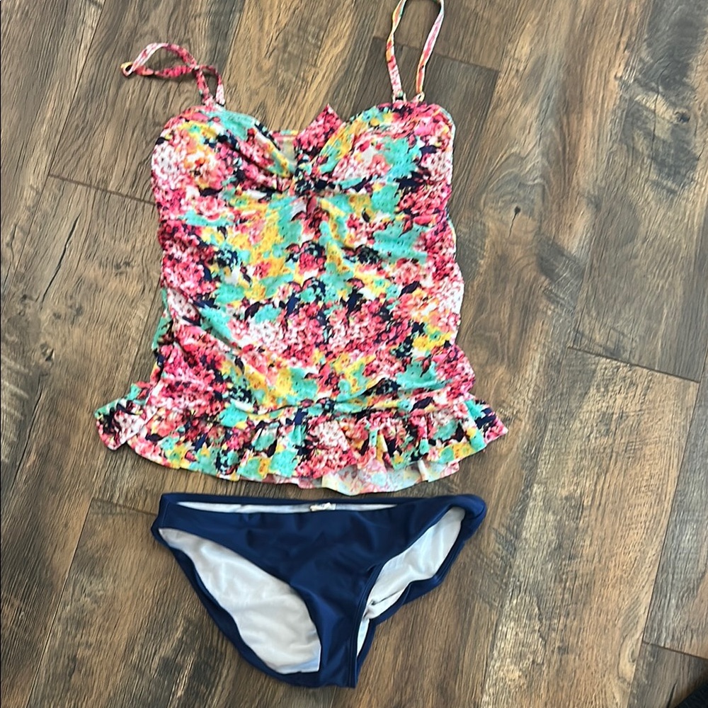 Pink and Blue Bikini Set for Swim